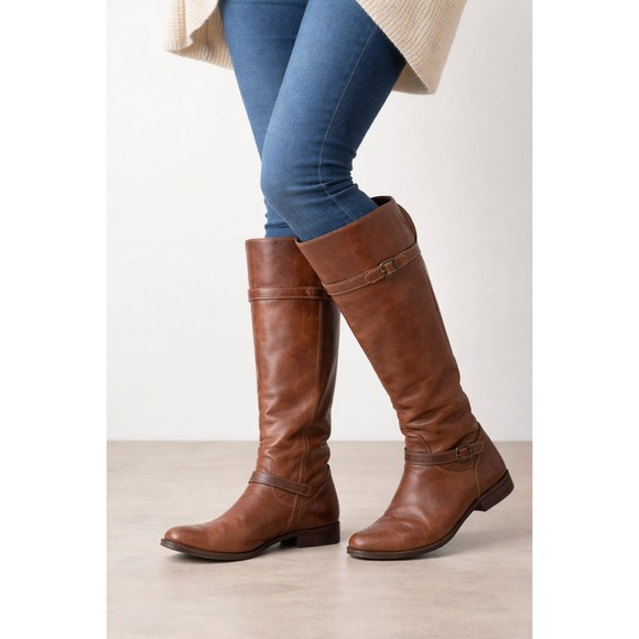 Frye Shoes - FRYE Shirley 77745 Brown Leather Equestrian Riding Boots Women's 7.5